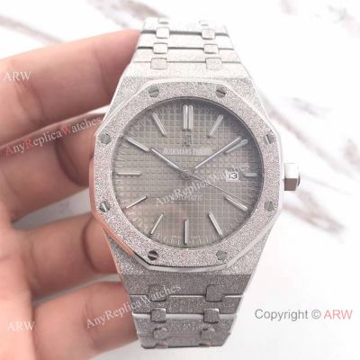 Copy Audemars Piguet Royal Oak Frosted Case Grey Face 41mm Watch